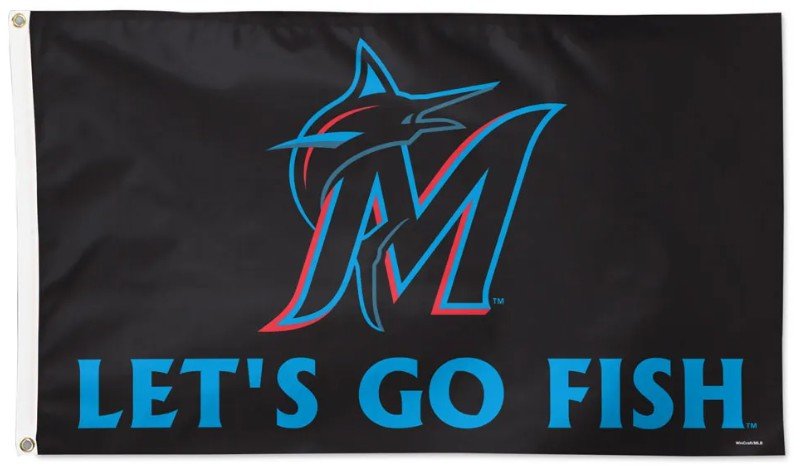 Miami Marlins 3x5 slogan flag made in USA