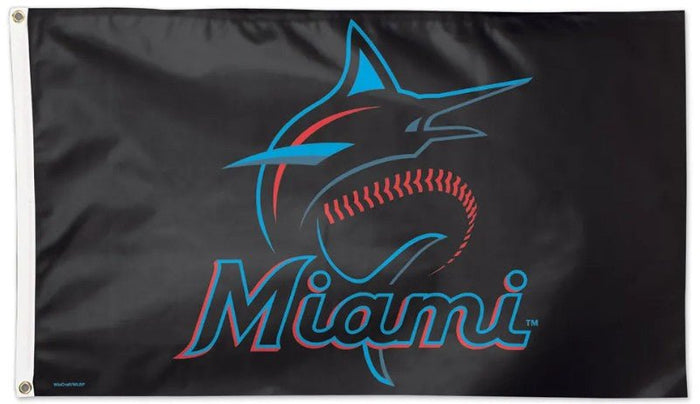 Miami Marlins 3x5 MLB flag with deluxe blue background