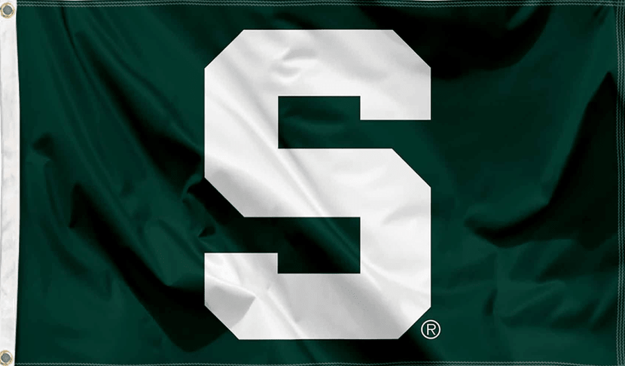 Michigan State Spartans Block S flag in multiple sizes