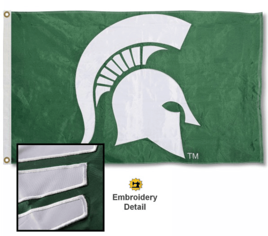 Michigan State Spartans Sparty Head NCAA flag