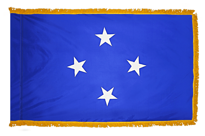 Micronesia flag made in USA with light blue field and four white stars