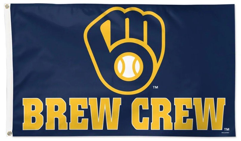 Milwaukee Brewers 3x5 slogan flag made in USA