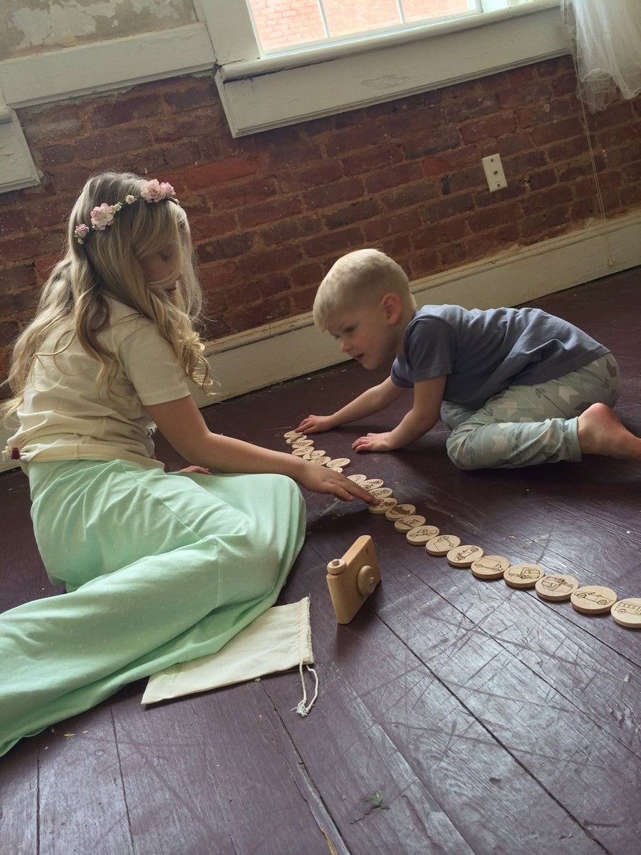 Mini Sight Word Matching Game: 14 Wooden Tiles