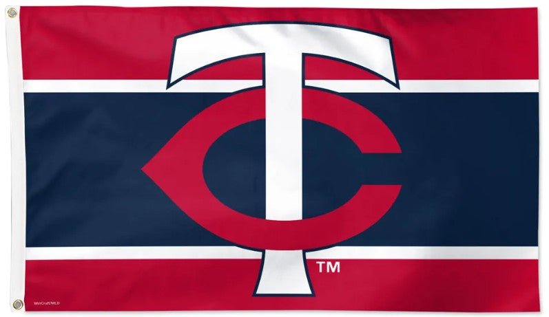 Minnesota Twins 3x5 striped MLB flag with team logo