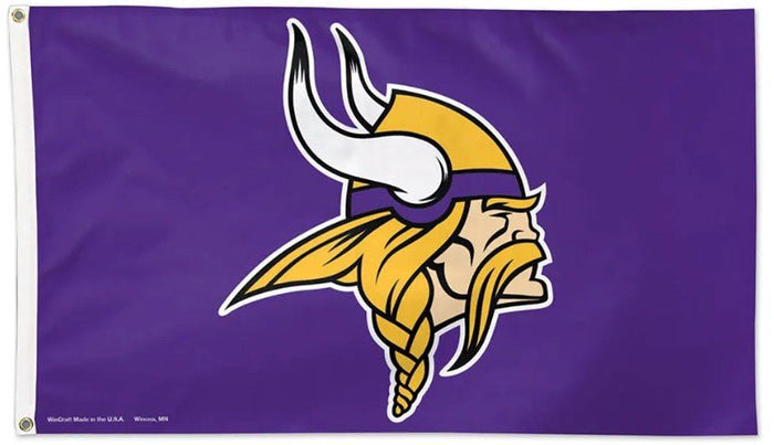 Minnesota Vikings 3x5 striped NFL flag with team logo