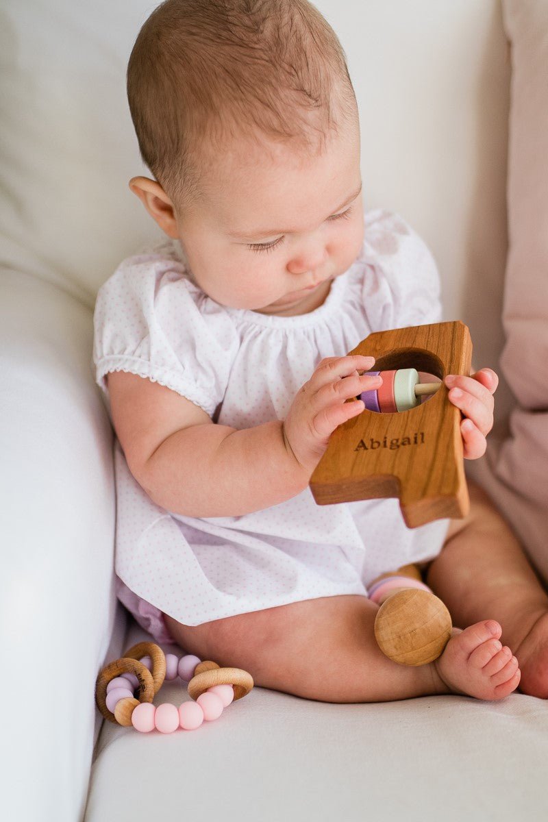 Mississippi cherry wood rattle in a lifestyle setting