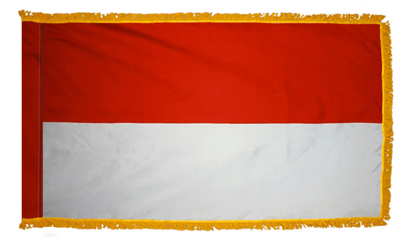 Monaco nylon flag product image with red upper band and white lower band
