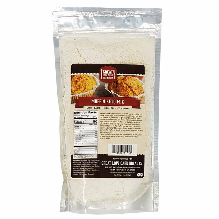 Low Carb Muffin Baking Mix: muffin mix package front.