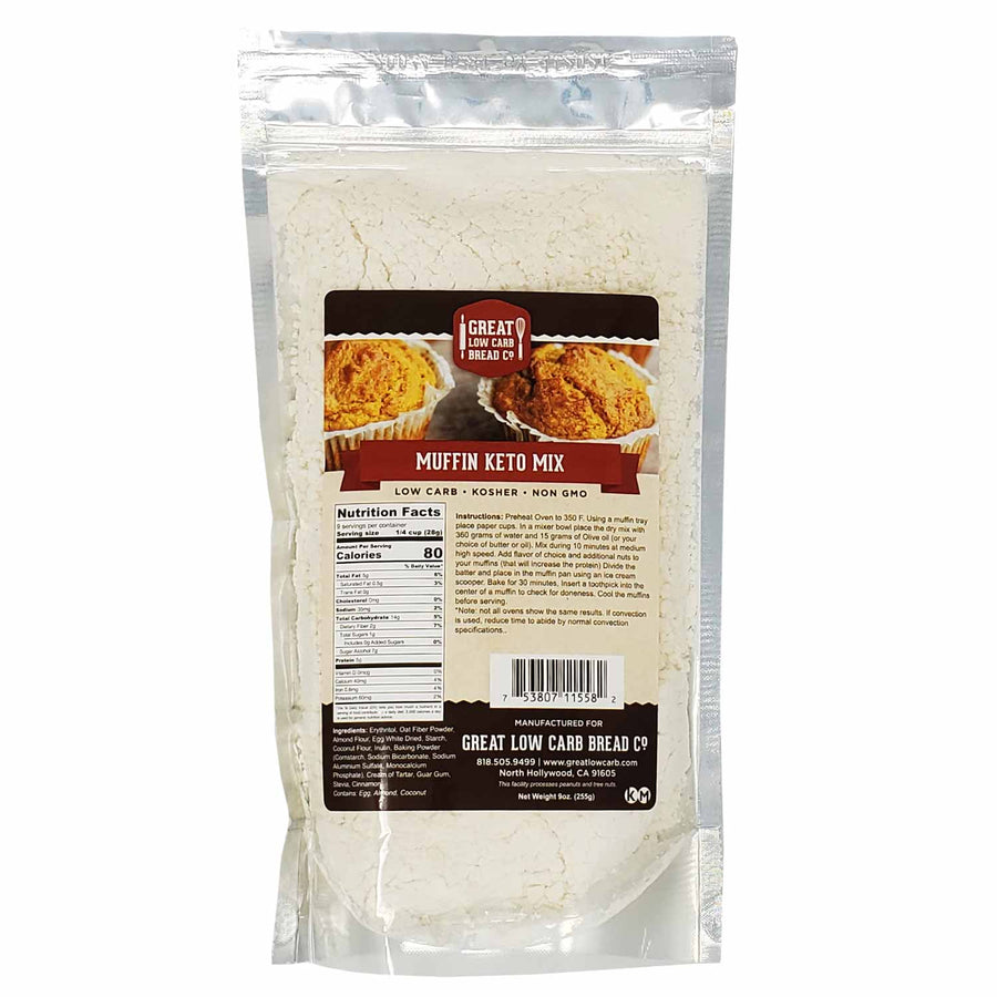 Low Carb Muffin Baking Mix: muffin mix package front.