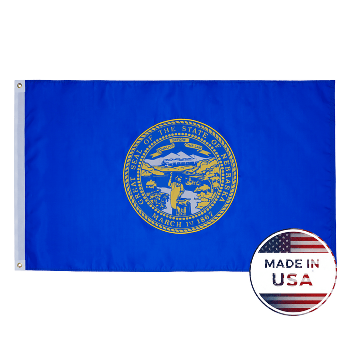 Nebraska 3x5 state flag made in USA with embroidered Great Seal