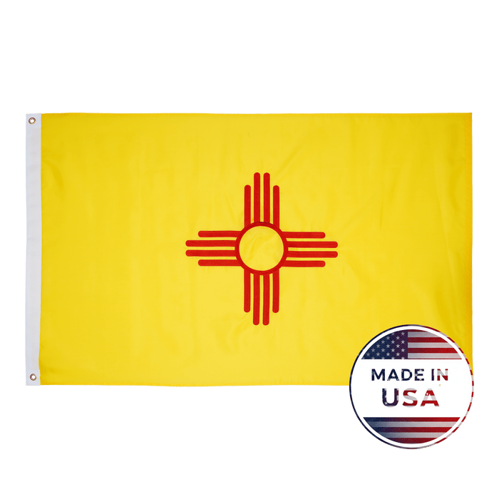 New Mexico 3x5 state flag made in USA with embroidered Zia sun symbol