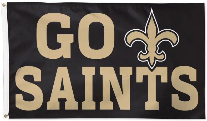 New Orleans Saints 3x5 white flag with team logo