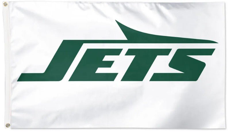 New York Jets 3x5 white flag with team logo