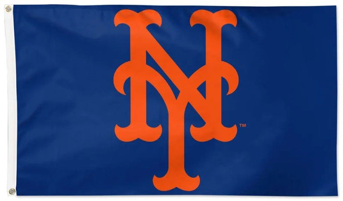 New York Mets 3x5 MLB flag with deluxe blue background