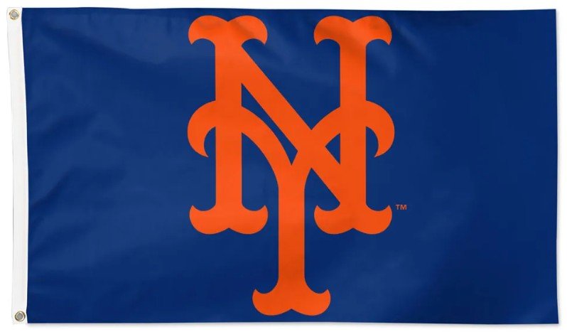 New York Mets 3x5 MLB flag with deluxe blue background