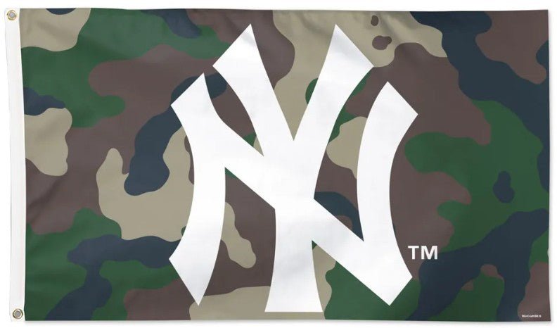 New York Yankees 3x5 camouflage MLB flag with team logo