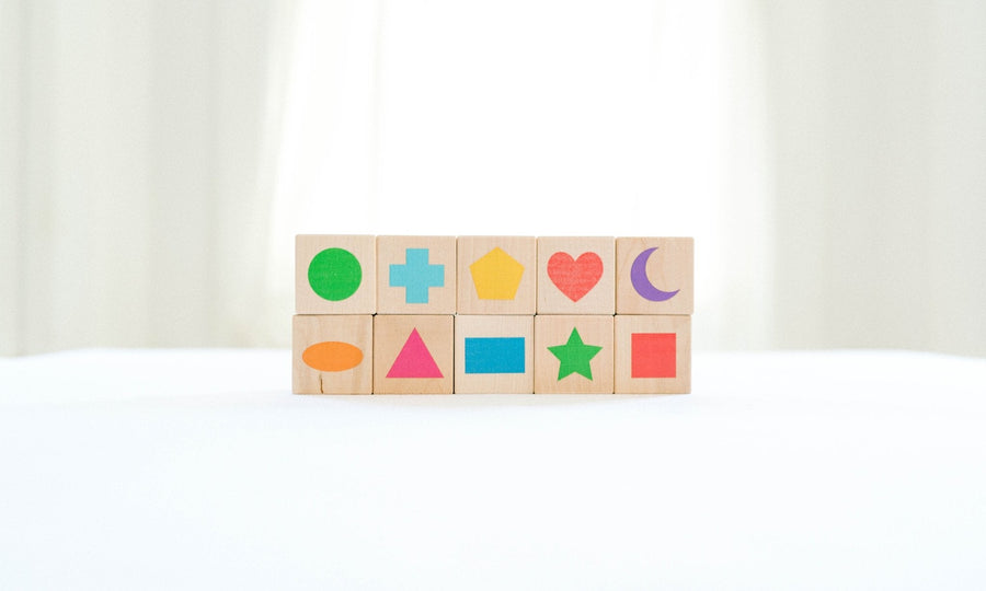 Wooden Number & Shape Blocks: 10-Piece Maple Set
