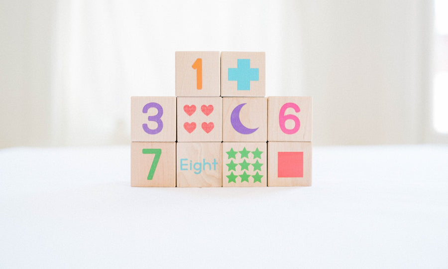 Wooden Number & Shape Blocks: 10-Piece Maple Set