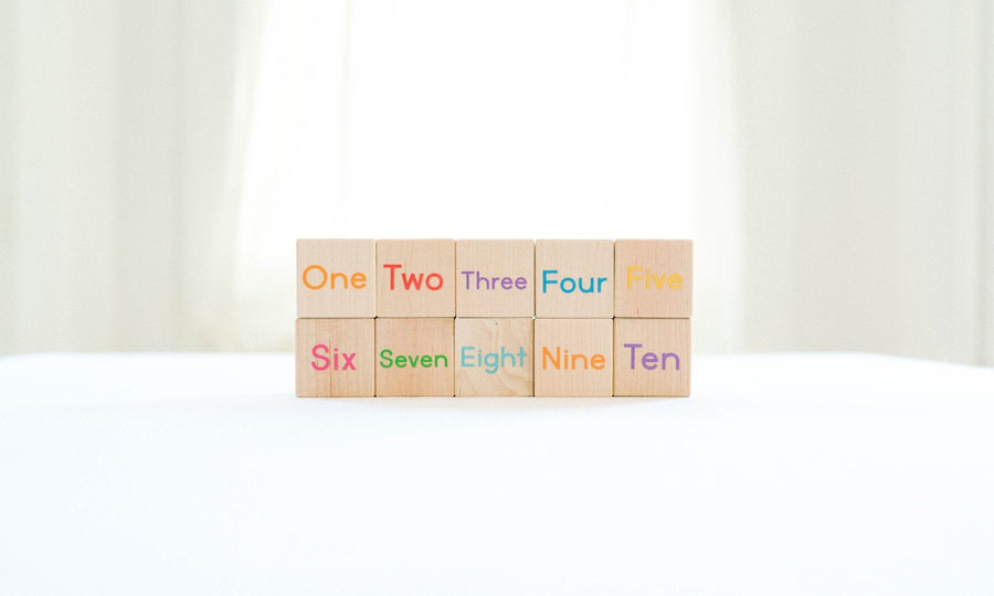 Wooden Number & Shape Blocks: 10-Piece Maple Set