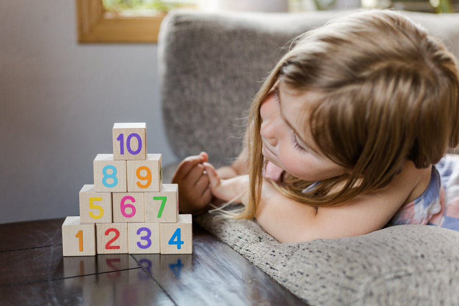 Wooden Number & Shape Blocks: 10-Piece Maple Set