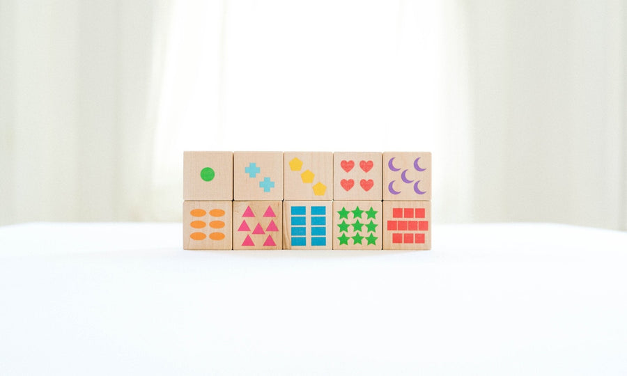 Wooden Number & Shape Blocks: 10-Piece Maple Set