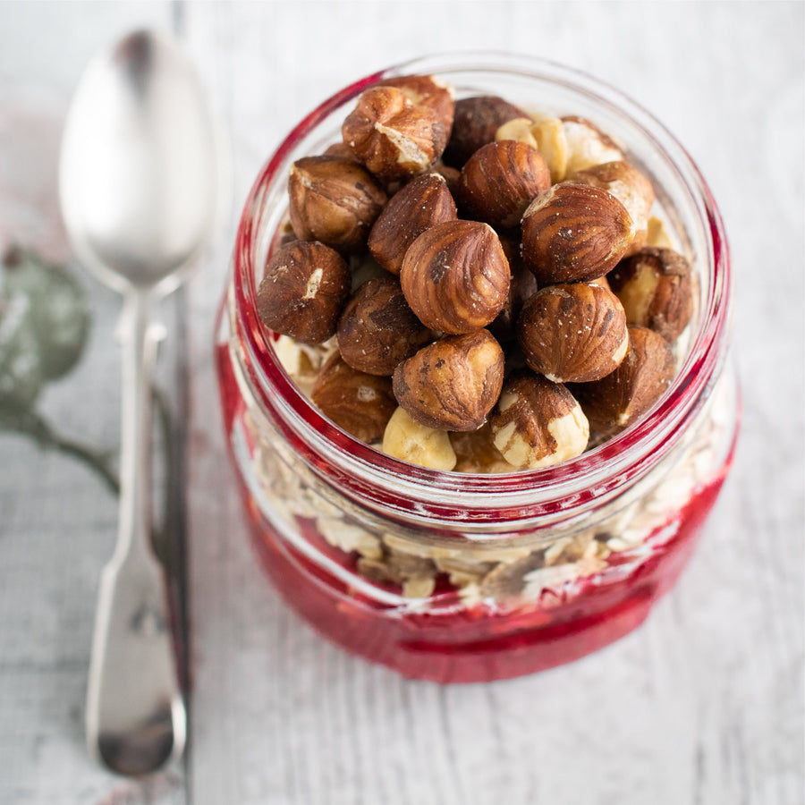 Hazelnuts pictured as flavor inspiration for Hazelnut Supreme coffee