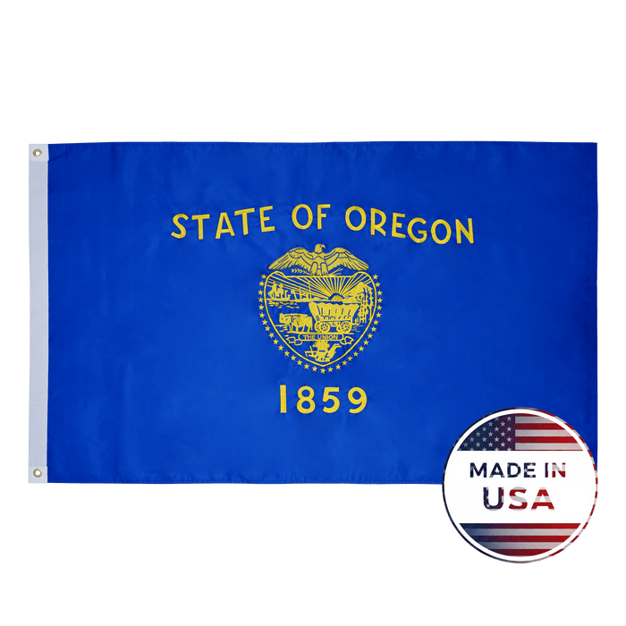 Oregon 3x5 state flag made in USA with embroidered state shield