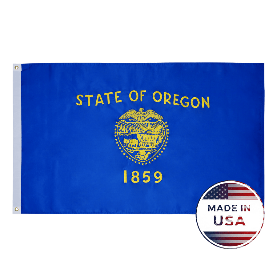 Oregon 3x5 state flag made in USA with embroidered state shield