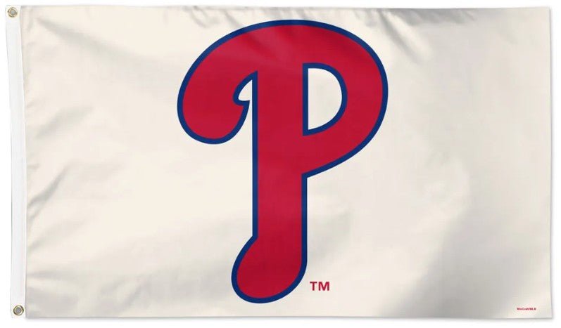 Philadelphia Phillies 3x5 white flag with team logo