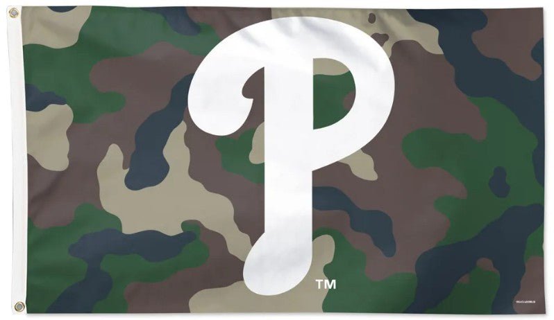 Philadelphia Phillies 3x5 camouflage MLB flag with team logo