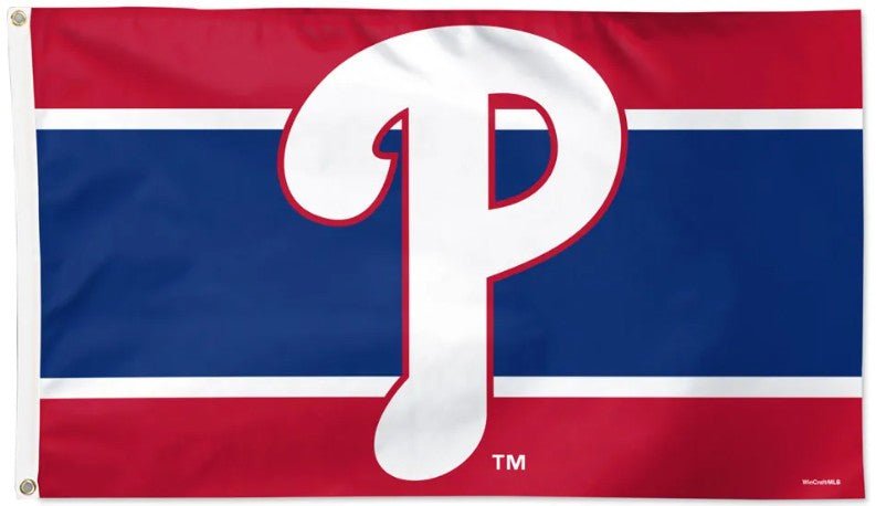 Philadelphia Phillies 3x5 striped MLB flag with team logo