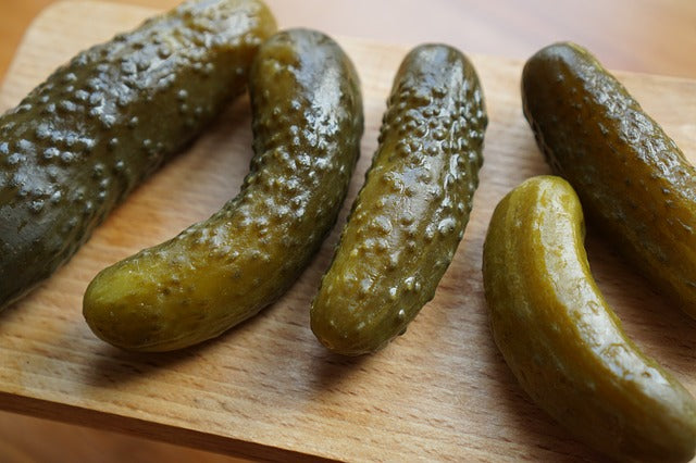 Whole pickles illustrating the Bread and Butter Pickle Blend