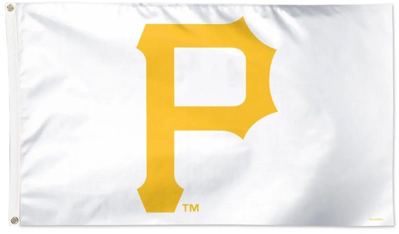 Pittsburgh Pirates 3x5 white flag with team logo
