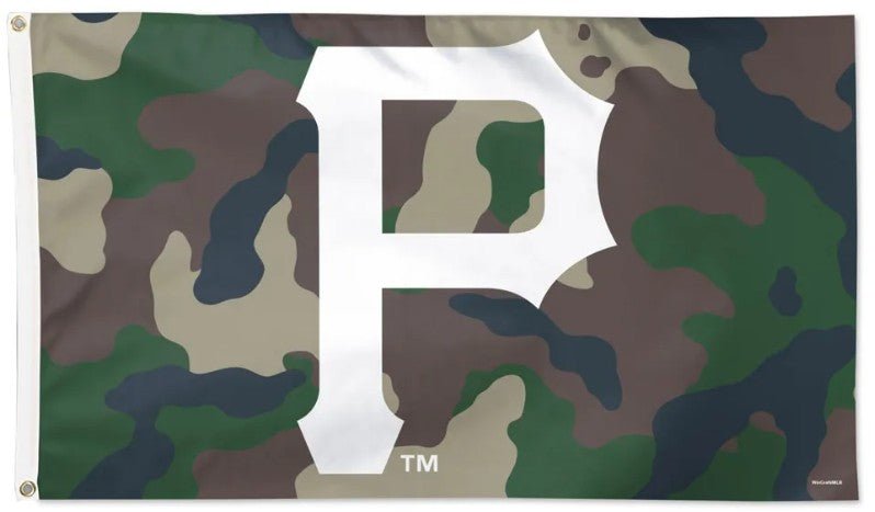 Pittsburgh Pirates 3x5 camouflage MLB flag with team logo