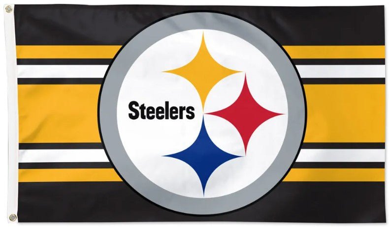 Pittsburgh Steelers 3x5 striped NFL flag with team logo