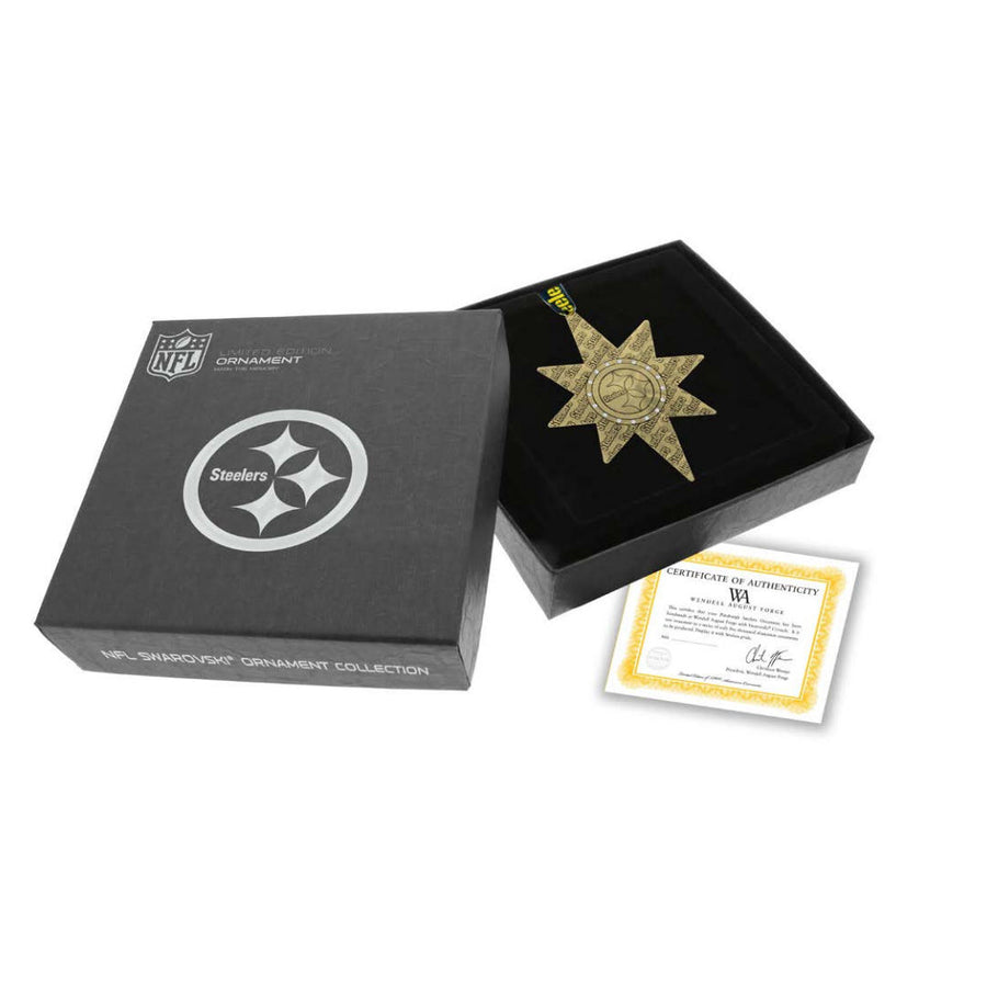 Gift packaging display for Pittsburgh Steelers Solstice Star Collector's Ornament