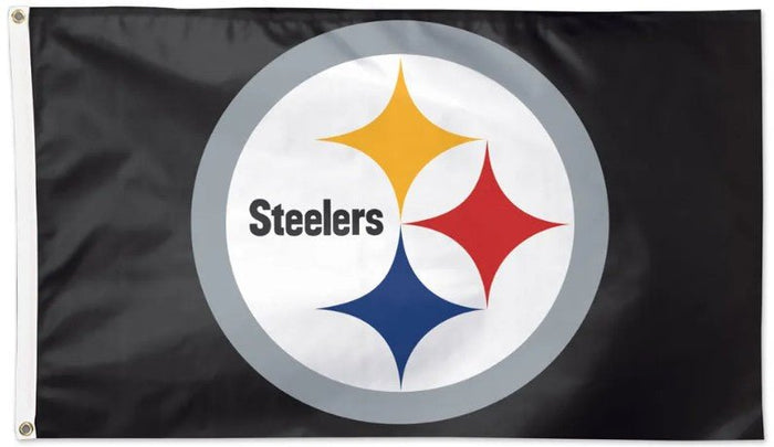 Pittsburgh Steelers 3x5 flag with deluxe black background