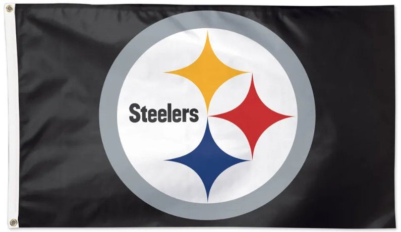 Pittsburgh Steelers 3x5 flag with deluxe black background