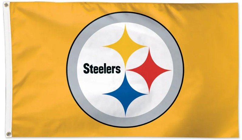 Pittsburgh Steelers 3x5 gold flag with team logo