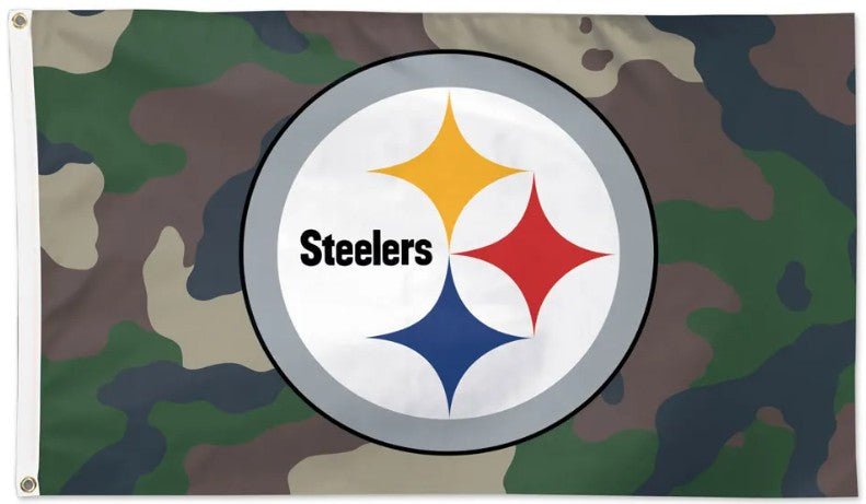Pittsburgh Steelers 3x5 camouflage flag with team logo