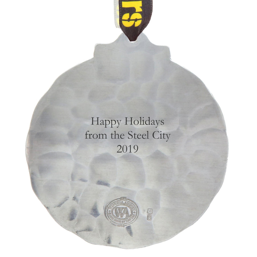 Reverse-side view of Pittsburgh Steelers Classic Round Ornament