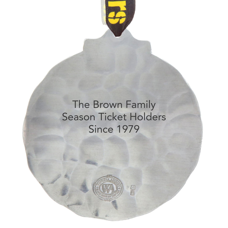 Reverse-side view of Pittsburgh Steelers Classic Round Ornament