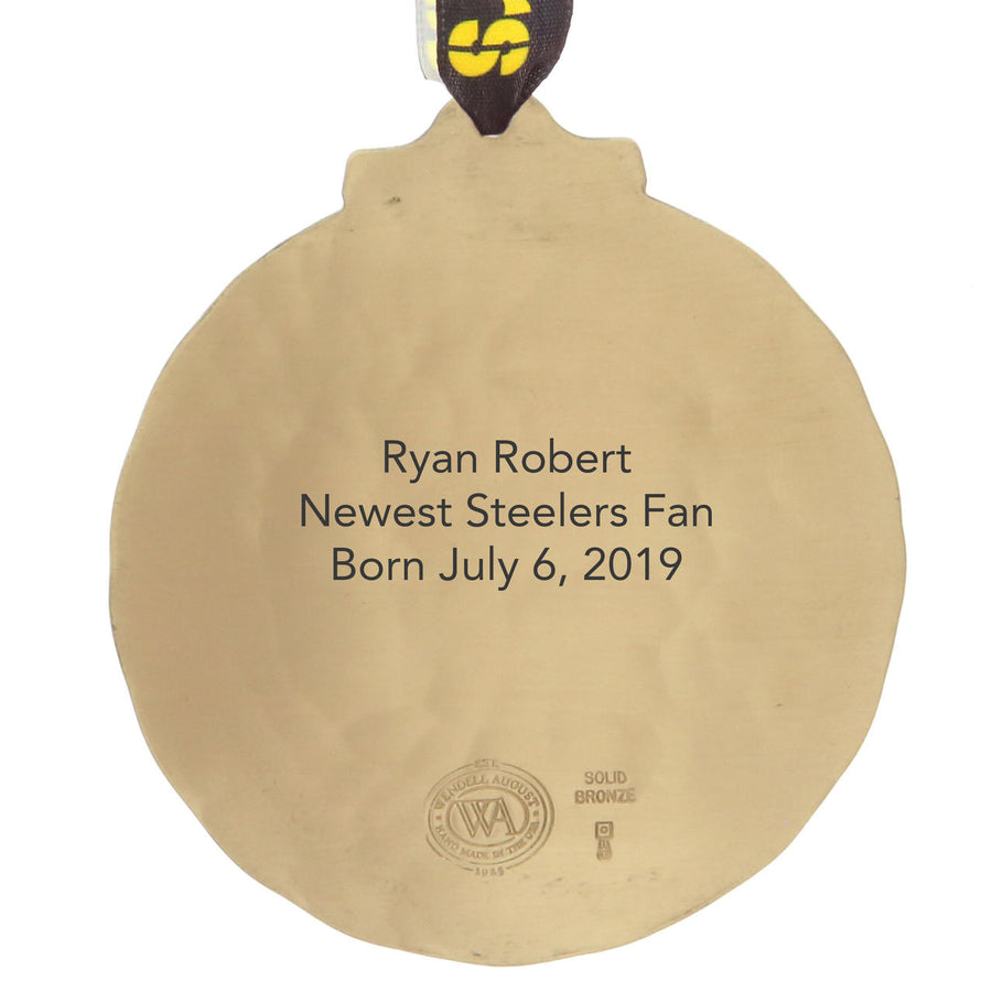 Reverse-side view of Pittsburgh Steelers Classic Round Ornament