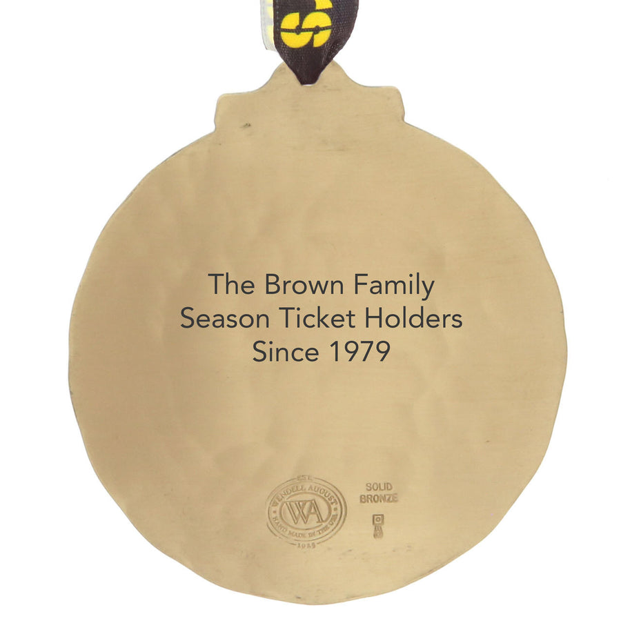 Reverse-side view of Pittsburgh Steelers Classic Round Ornament