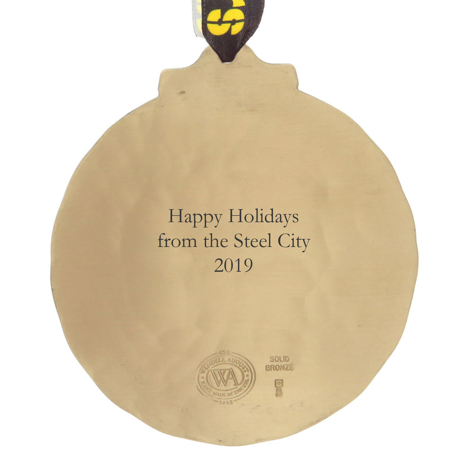 Reverse-side view of Pittsburgh Steelers Classic Round Ornament