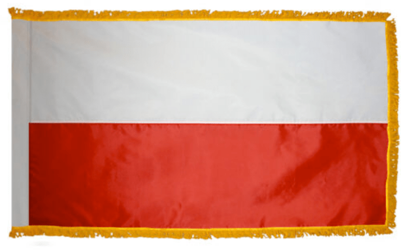 Poland nylon flag product image with white over red horizontal bicolor