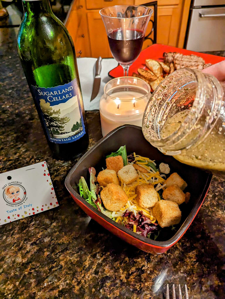 Bread dip and table setting illustrating a Taste of Italy serving idea
