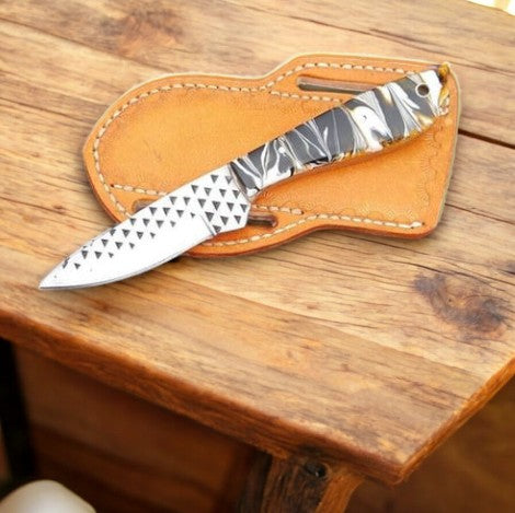 Handmade Ranch Knife with 4" Blade & Resin Handle