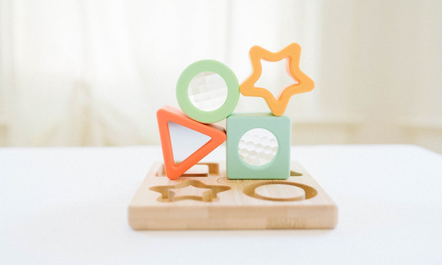 Prism Shape Puzzle: Bamboo Base & Silicone Pieces