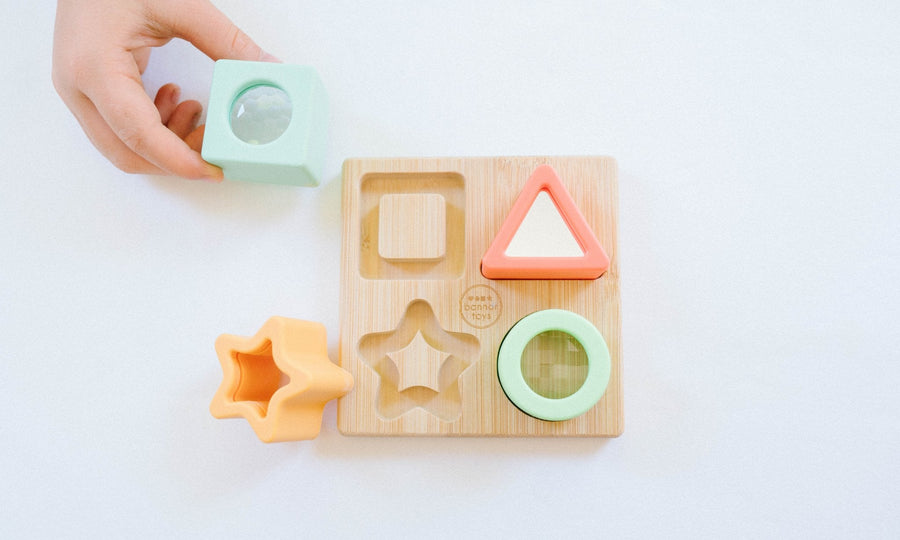 Prism Shape Puzzle: Bamboo Base & Silicone Pieces
